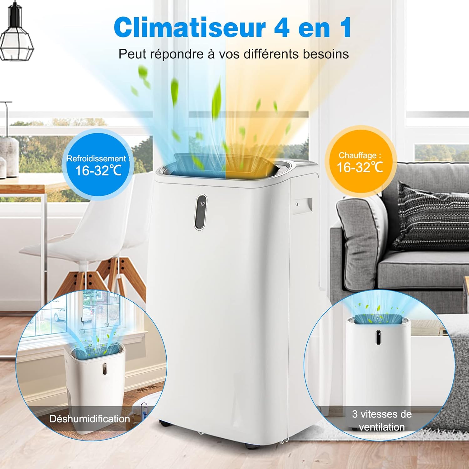 Climatiseur mobile 4-en-1